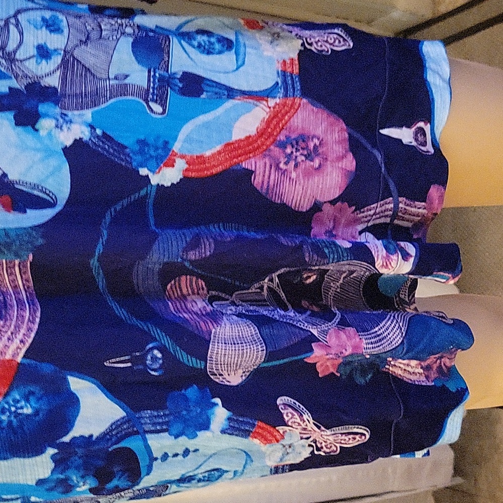 Vibrant Blue and Pink Patterned Dress by Custo Barcelona size 2 - Picture 3 of 11